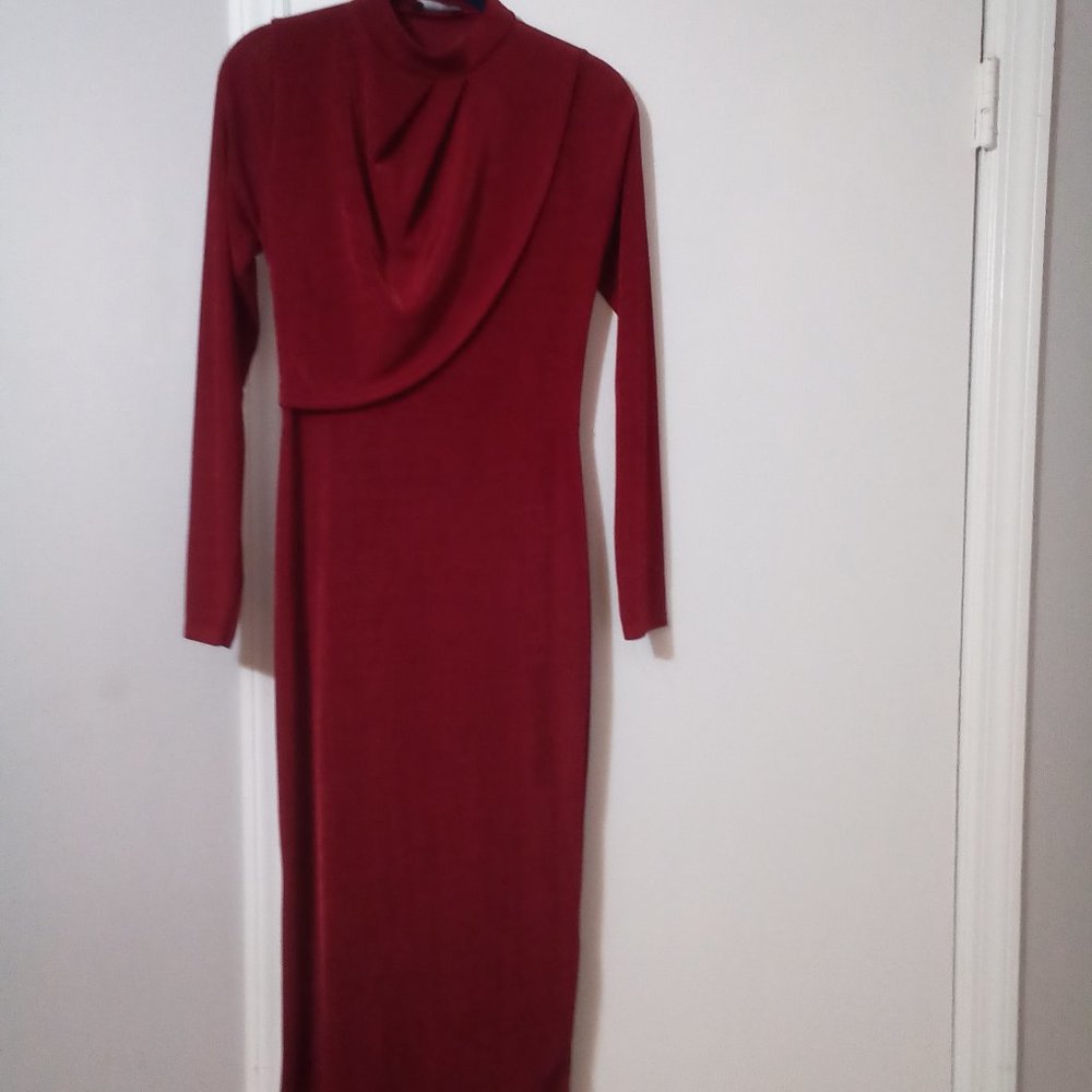 Ladies Cranberry Long Cocktail Dress